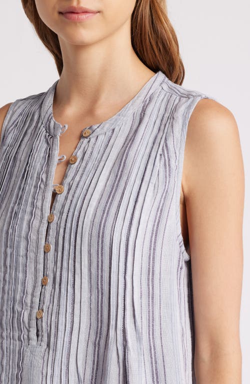 Faherty Isha Stripe Sleeveless Linen Dress In Day Lily Stripe