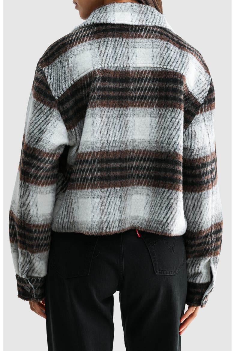 Plaid Crop Jacket, Alternate, color, BROWN PLAID