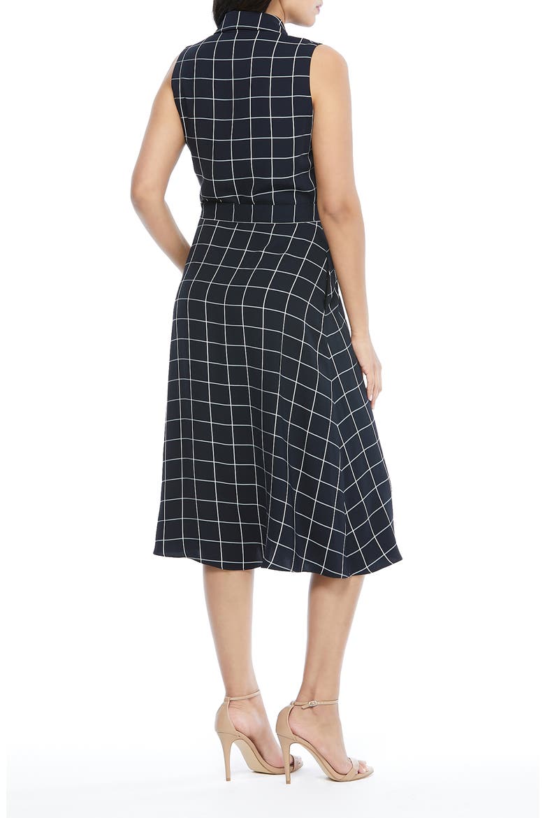 Courtney Windowpane Midi Shirtdress, Alternate, color, NAVY/ WHITE