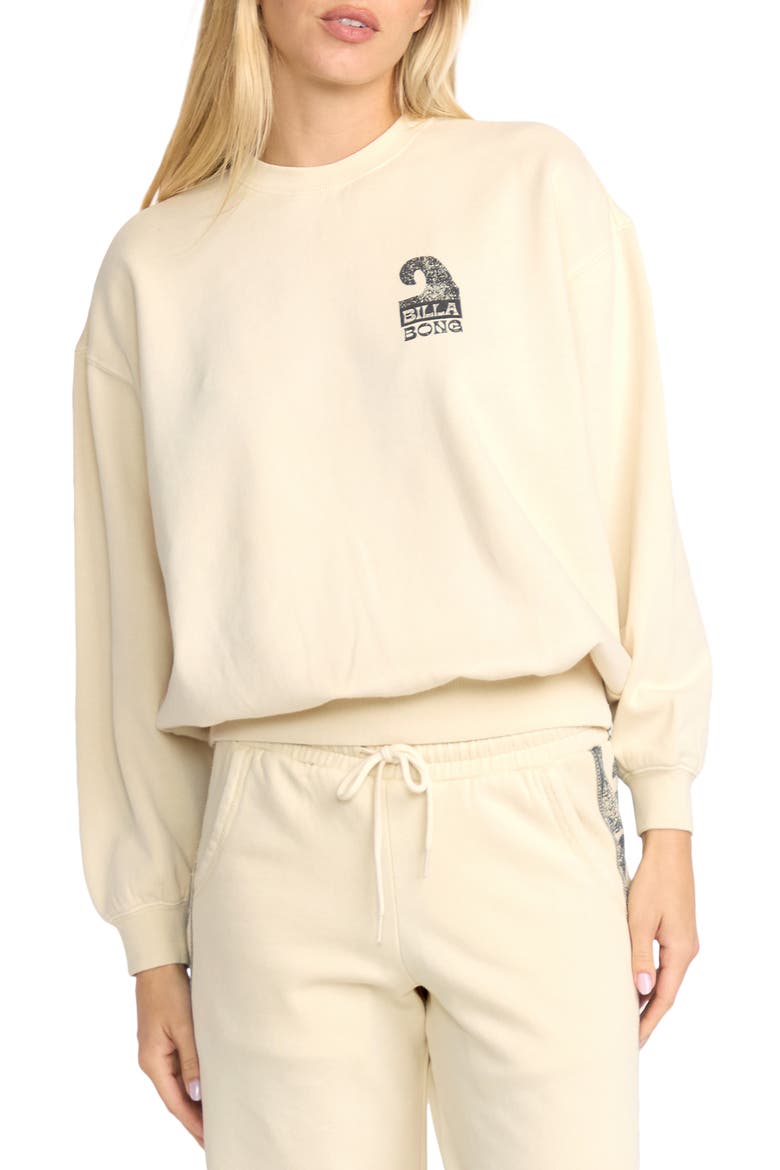 Sun Wave Livin' Kendal Graphic Sweatshirt, Main, color, WHITE CAP