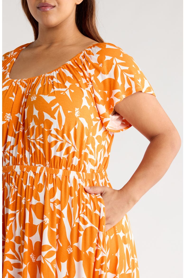 Liquid Jersey Maxi Dress, Alternate, color, PETAL PRINT IN ARANCIA