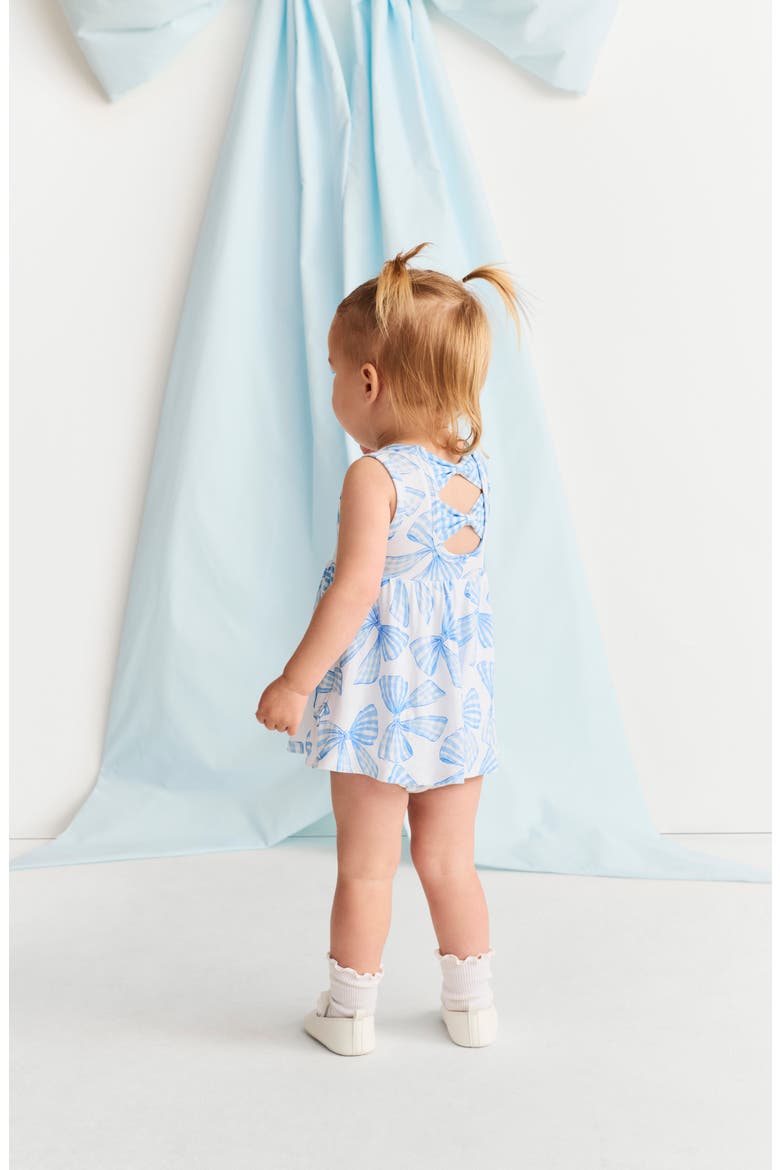 Bow Back Twirl Bodysuit Dress, Alternate, color, BLUE