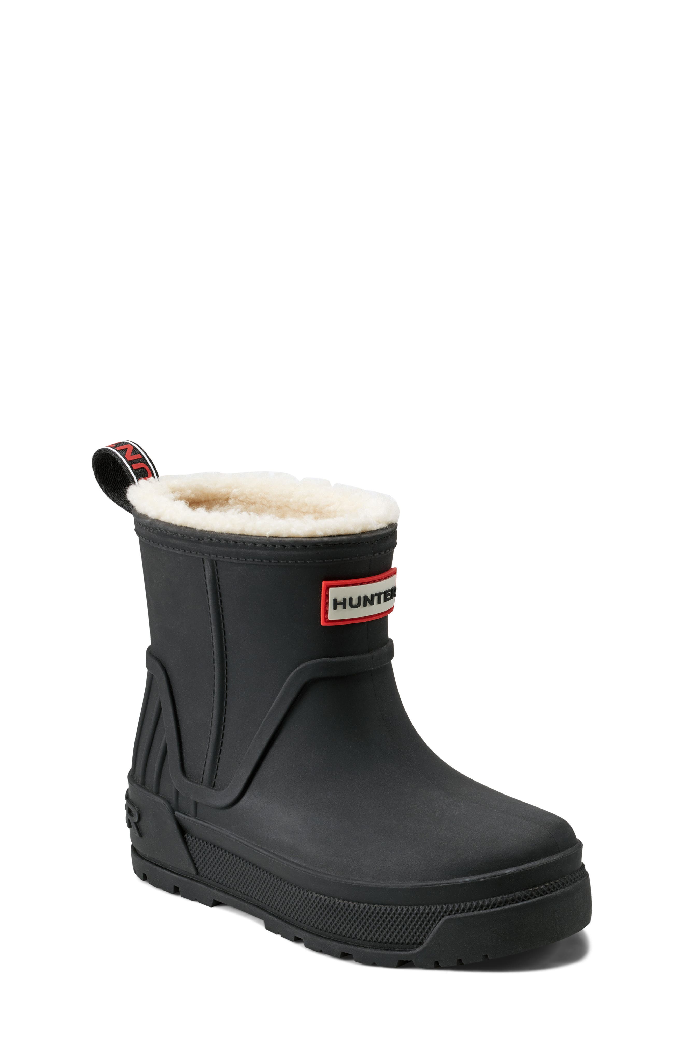 Hunter Kids' Hunger Gracey Insulated Waterproof Rain Boot, Main, color, Black