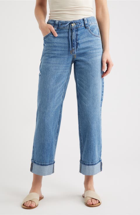 Wit & Wisdom High Waist Cuffed Boyfriend Jeans (Regular & Petite)