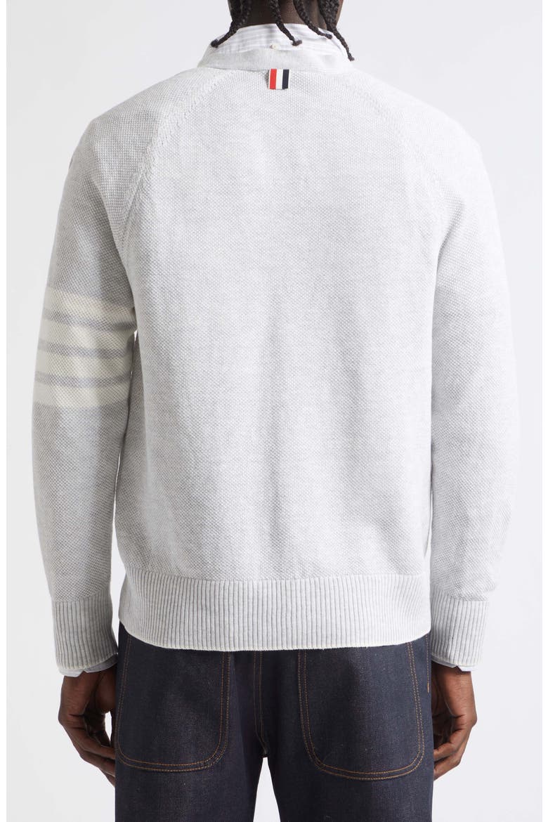 Relaxed Fit Crossover Tuck Stitch Linen & Cotton V-Neck Cardigan, Alternate, color, PALE GREY
