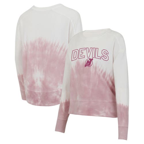 Concepts Sport Pink/white New Jersey Devils Orchard Tie-dye Long Sleeve T-shirt In Multi