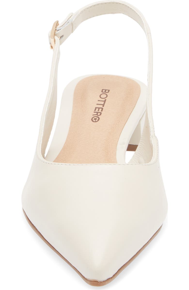 Bottero Alessandra Slingback Pointed Toe Flat, Alternate, color, Off White