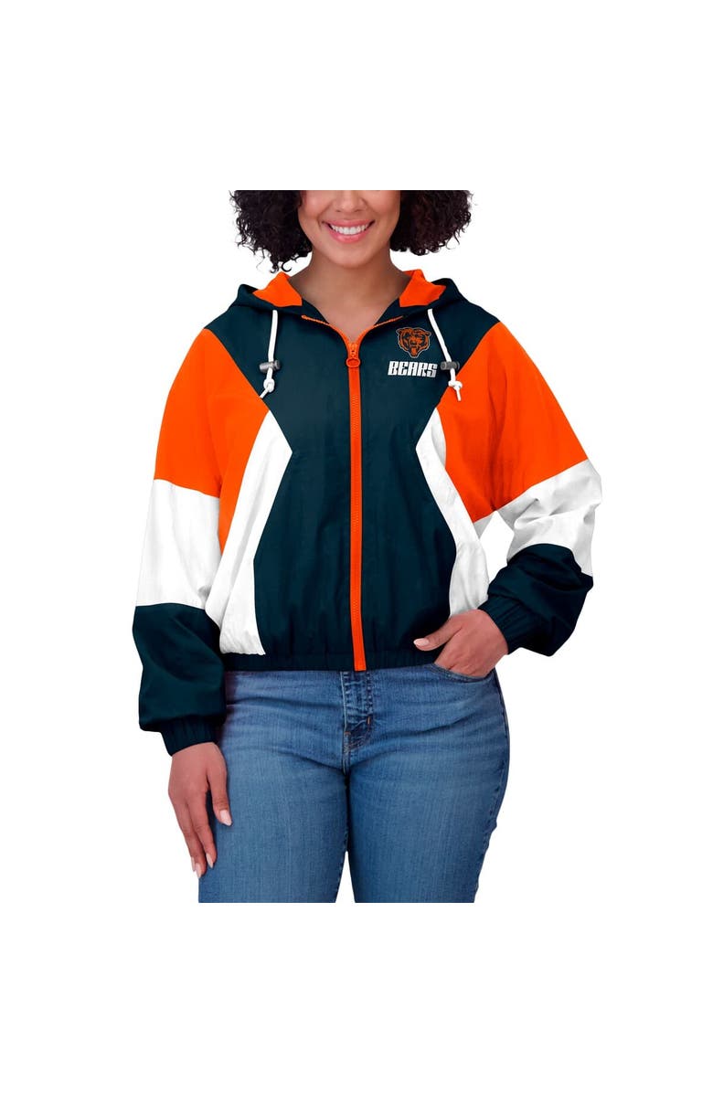 WEAR by Erin Andrews Women's WEAR by Erin Andrews  Navy Chicago Bears Color Block Full-Zip Windbreaker Jacket, Alternate, color, Navy
