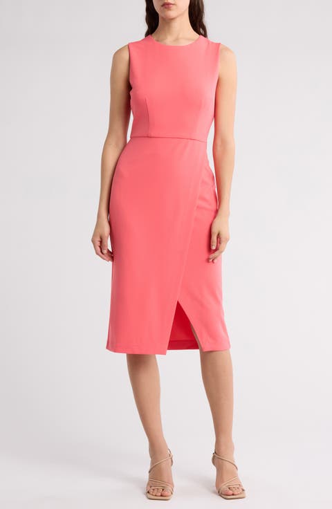 Sleeveless Wrap Knee Length Dress
