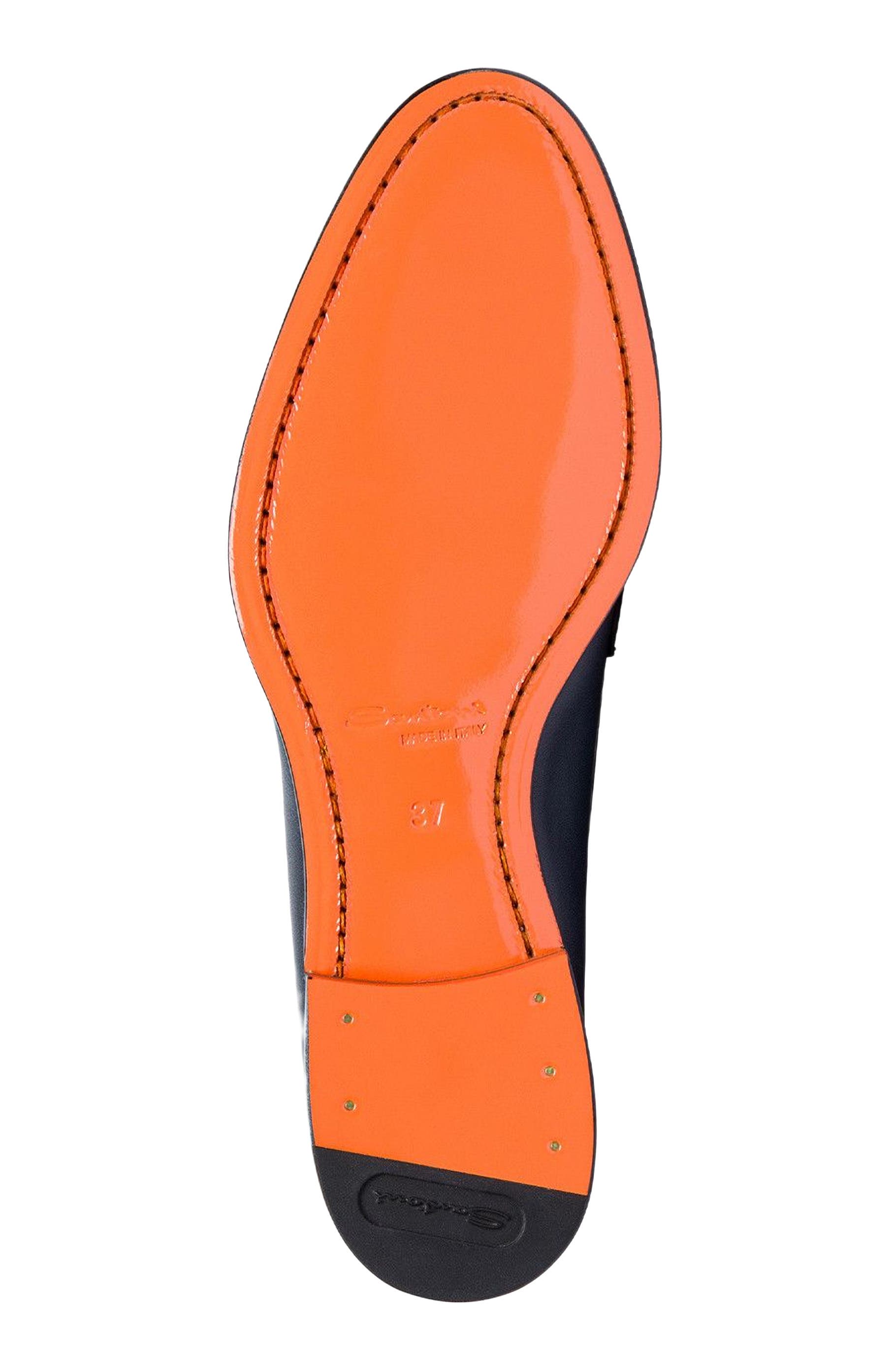 Santoni Leather Penny Loafer, Alternate, color, Blue