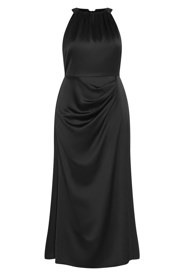 Celina Pleated Sleeveless Maxi Dress, Alternate, color, BLACK