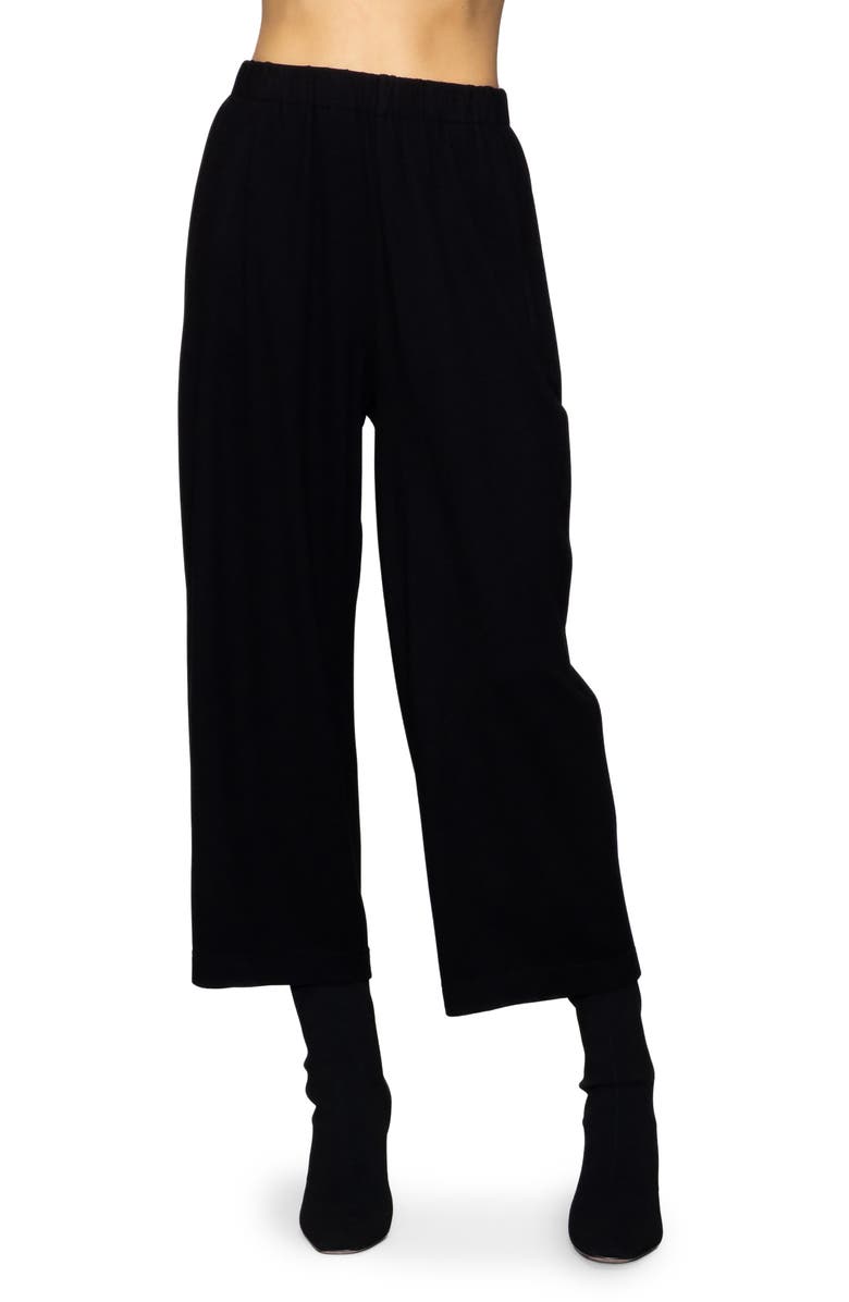 MELLODAY Brushed Crop Pants, Main, color, Black