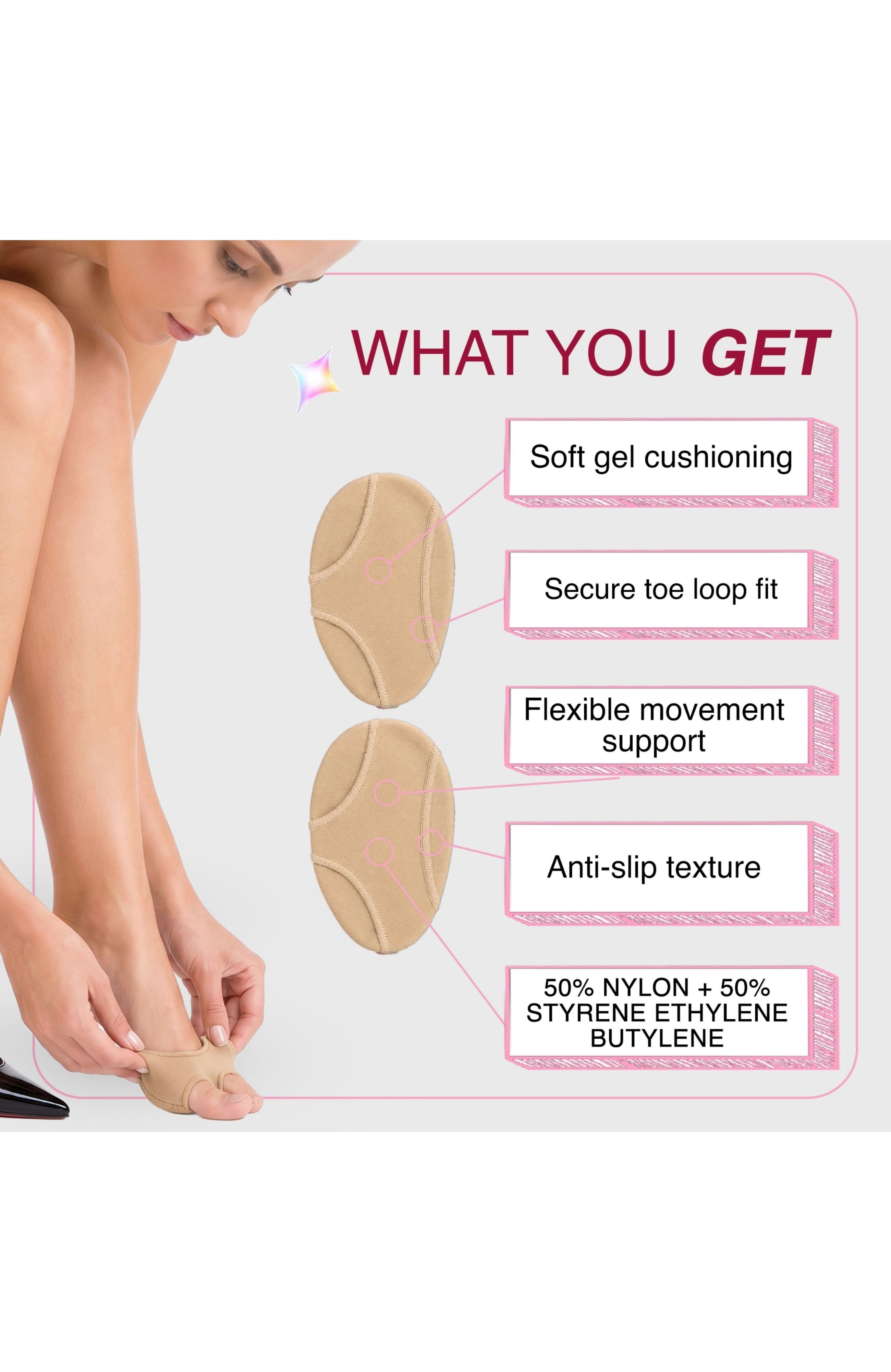 Metatarsal Toe Loop Cushions, Alternate, color, Beige