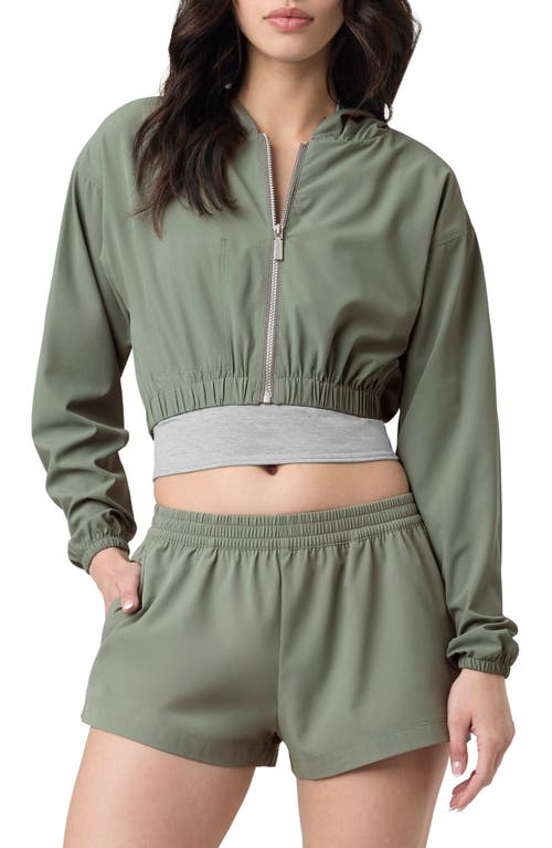 FLORENCE BY MILLS FLORENCE BY MILLS FRONT ZIP HOODED CROP TRACK JACKET 