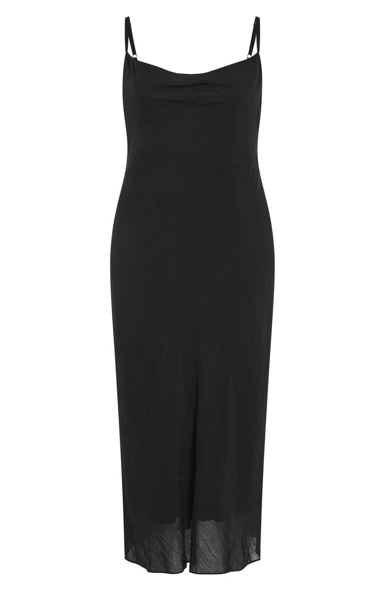 City Chic Kyra Crinkle Sateen Slipdress, Alternate, color, 
