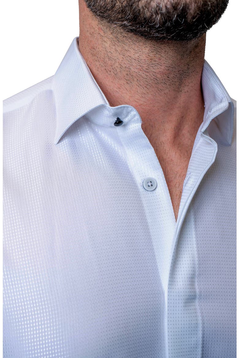 Fibonacci Shiny White Contemporary Fit Button-Up Shirt, Alternate, color, WHITE