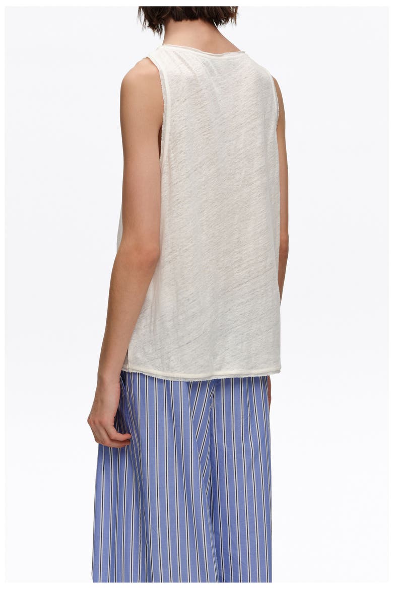 Washed Linen Vest Top, Alternate, color, IVORY