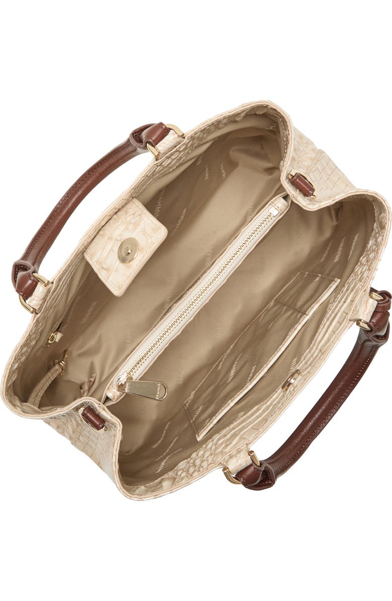 Brahmin Small Denise Croc Embossed Leather Satchel, Alternate, color, Ivory Multi