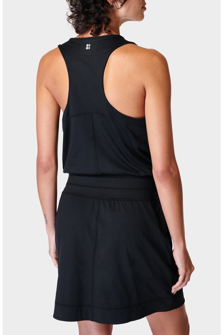 Gaia Yoga Dress, Alternate, color, BLACK