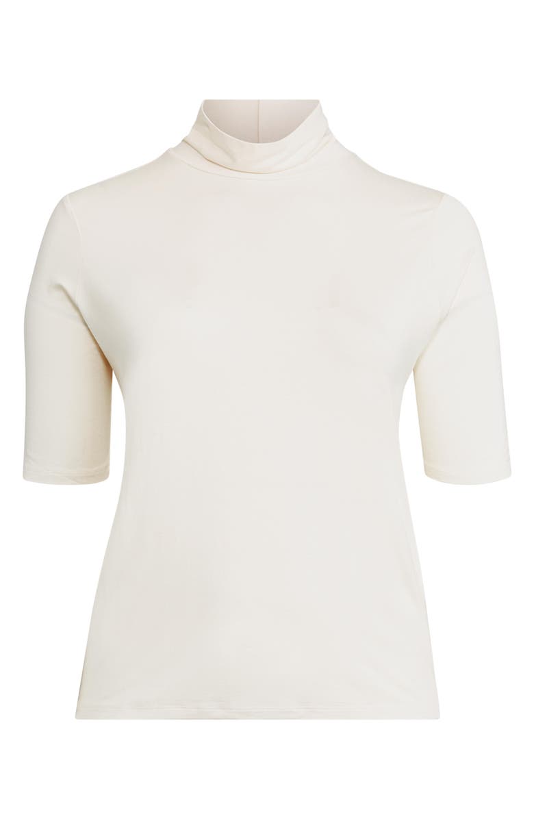 Lauren Ralph Lauren Elbow Sleeve Turtleneck Top, Alternate, color, Mascarpone Cream