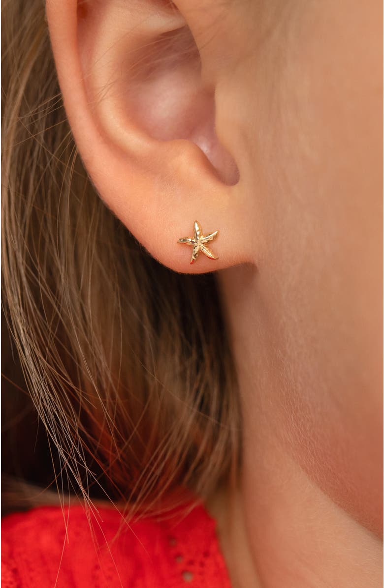 In Season Jewelry 14k Starfish Earrings, Alternate, color, Gold