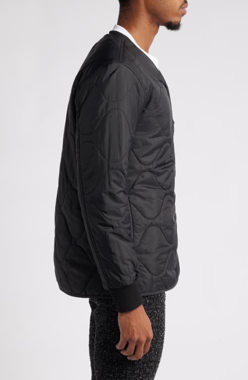 Icecream Quilted Nylon Work Jacket In Black