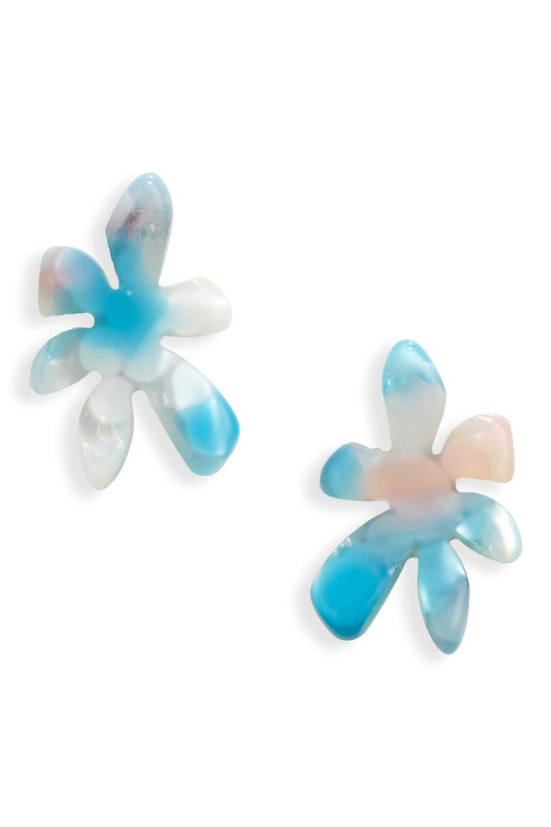 Paper Lily Stud Earrings, Main, color, COTTON CANDY