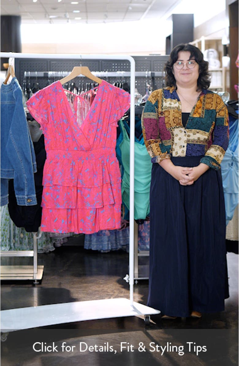 Delina Floral Gerry Puff Sleeve Cotton Minidress, sales video thumbnail