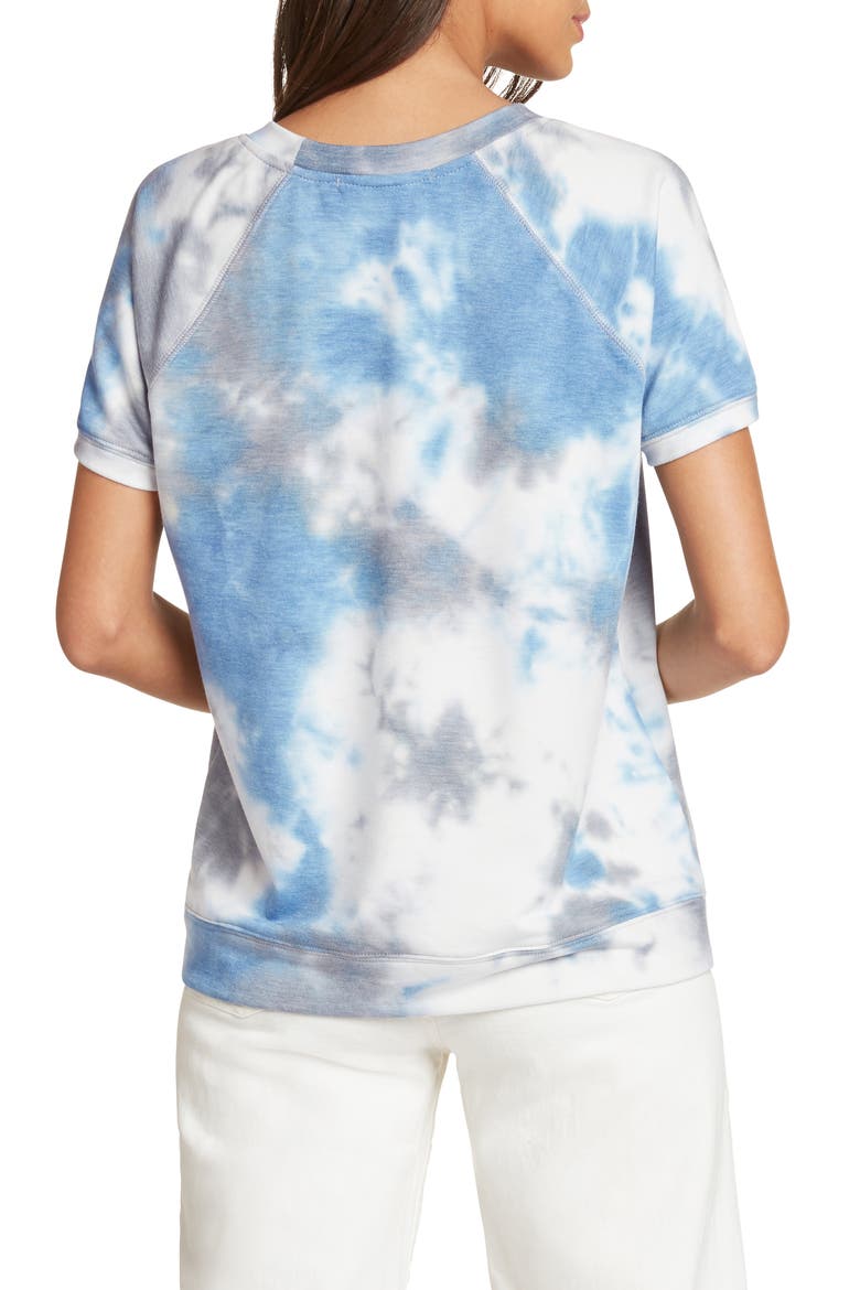 Tie Dye Raglan Sleeve Top, Alternate, color, DENIM