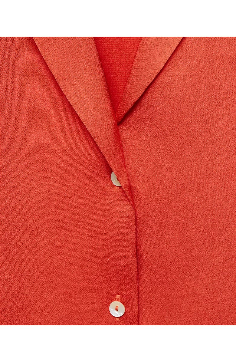 MANGO Fluid Short Sleeve Shirt, Alternate, color, Red