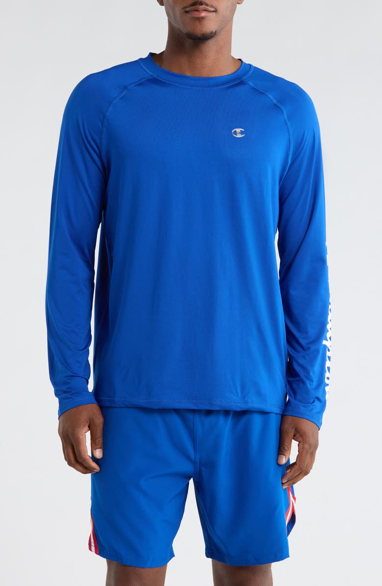 Champion Long Sleeve Rashguard Top, Main, color, Blue