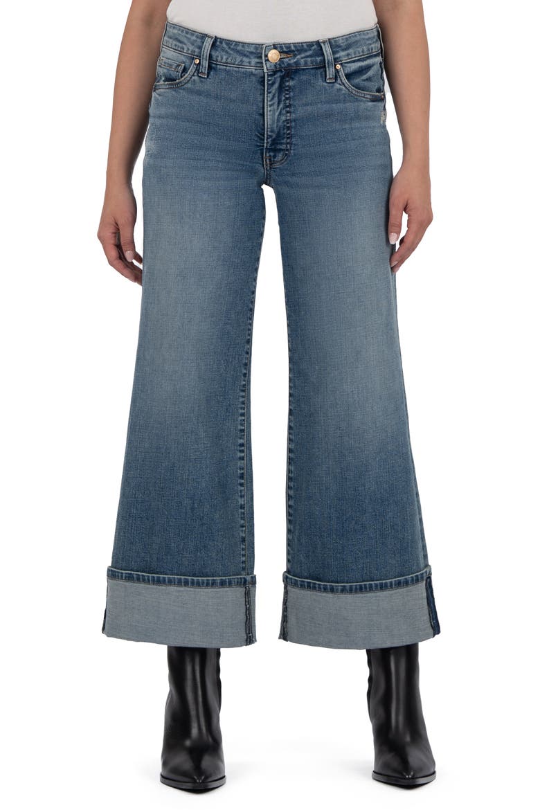Meg Cuffed Mid Rise Wide Leg Jeans, Main, color, INCONTROVERTIBLE