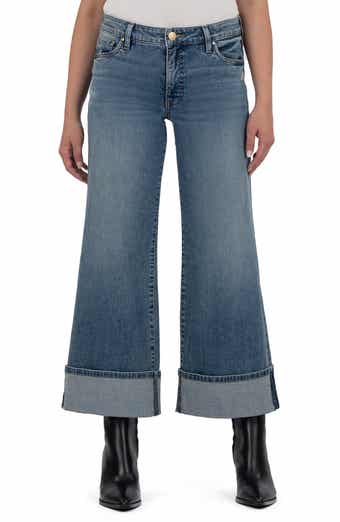 KUT from the Kloth Meg Cuffed Mid Rise Wide Leg Jeans