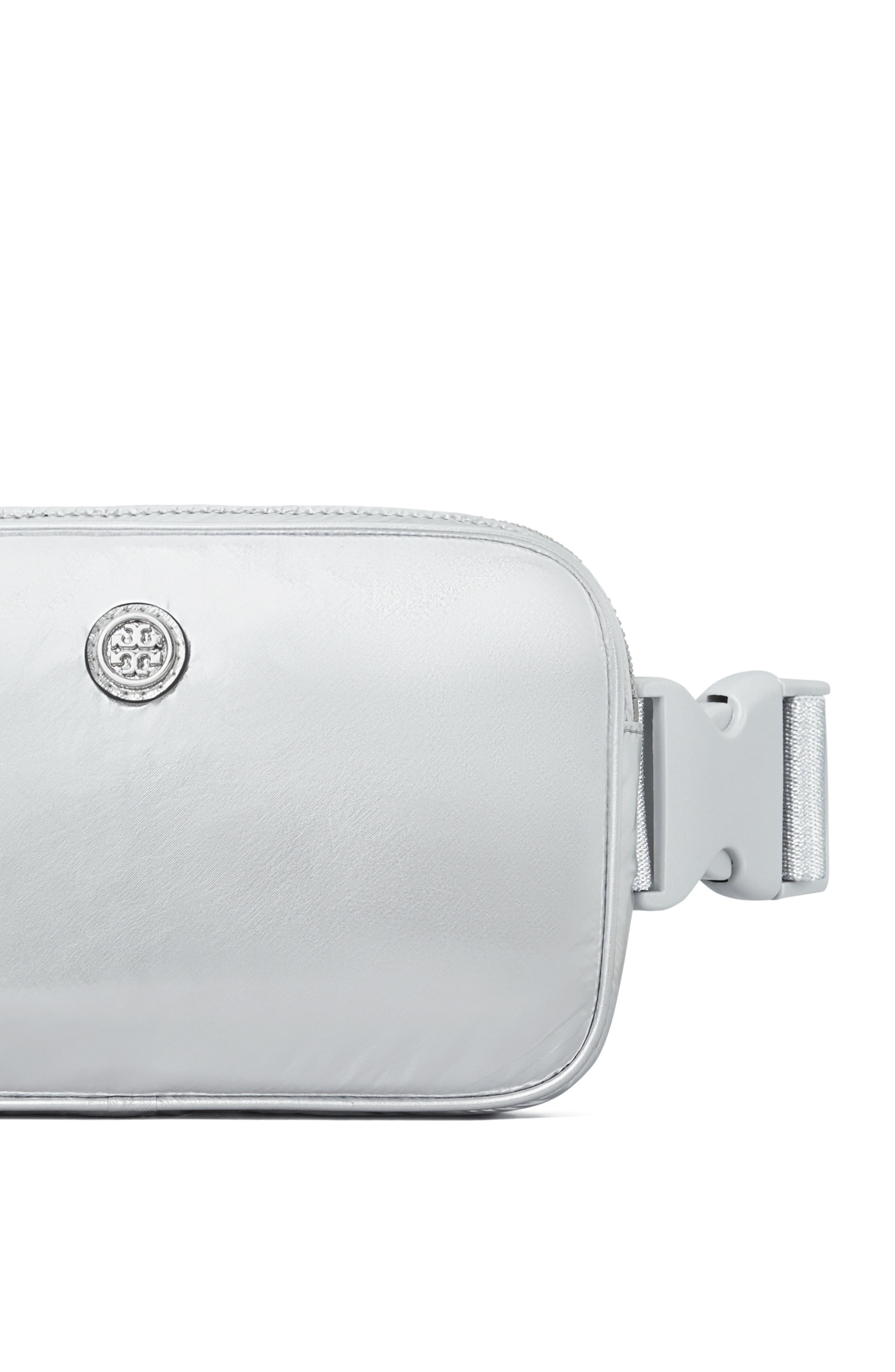 Tory Burch Virginia Metallic Nylon Belt Bag, Alternate, color, 