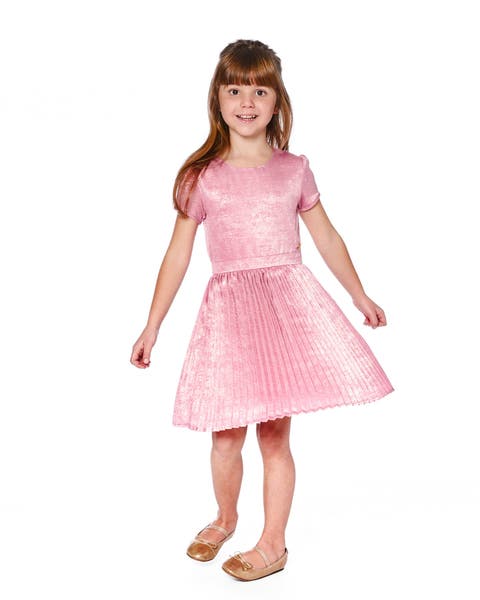 Short Sleeve Dress with Pleated Skirt (Little Kid & Big Kid)