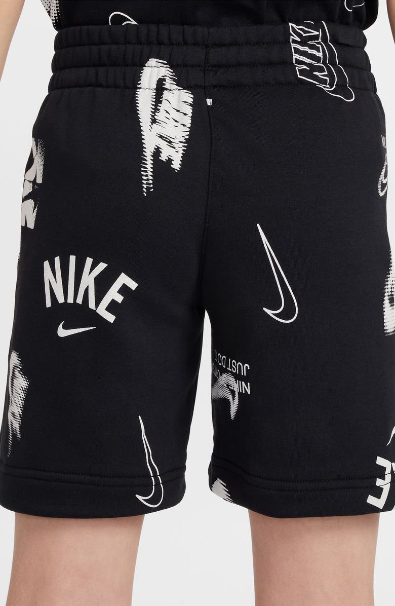 Nike Kids' Club French Terry Shorts, Alternate, color, Black/ Black/ White