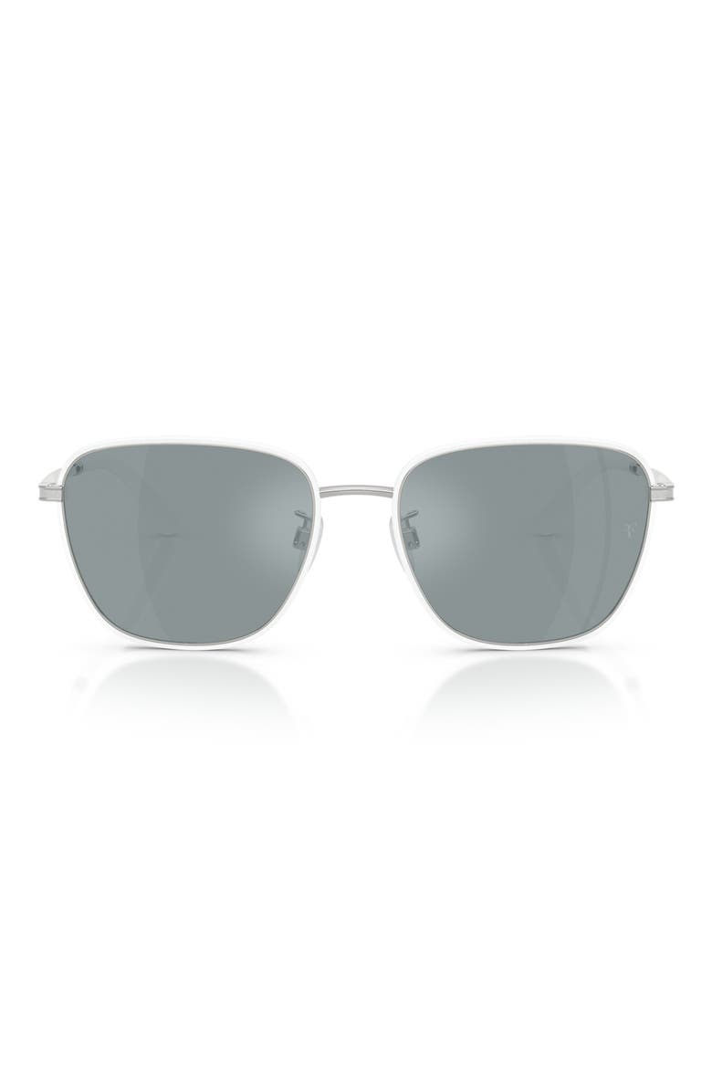 57mm Roger Federer R-18 Polarized Square Sunglasses, Main, color, WHITE/ SILVER / GREY