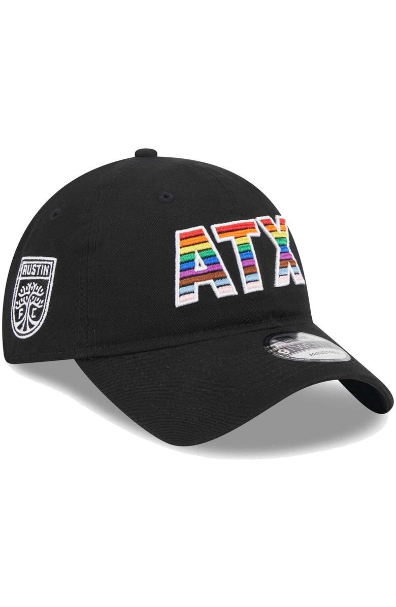 New Era Men's New Era Black Austin FC Pride 9TWENTY Adjustable Hat, Main, color, 