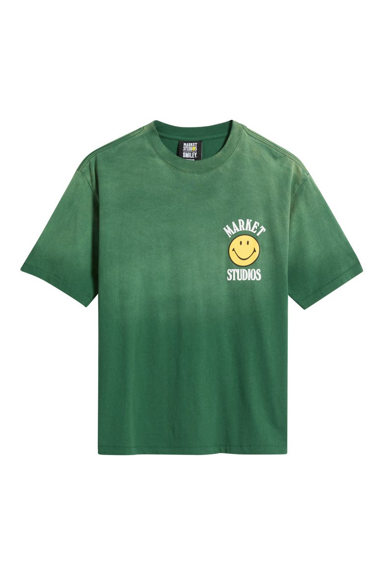 Smiley Lockup Graphic T-Shirt, Main, color, DARK GREEN