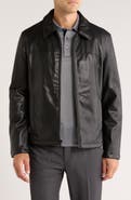 Cole Haan Signature Cole Haan Collared Open Bottom Faux Leather Jacket