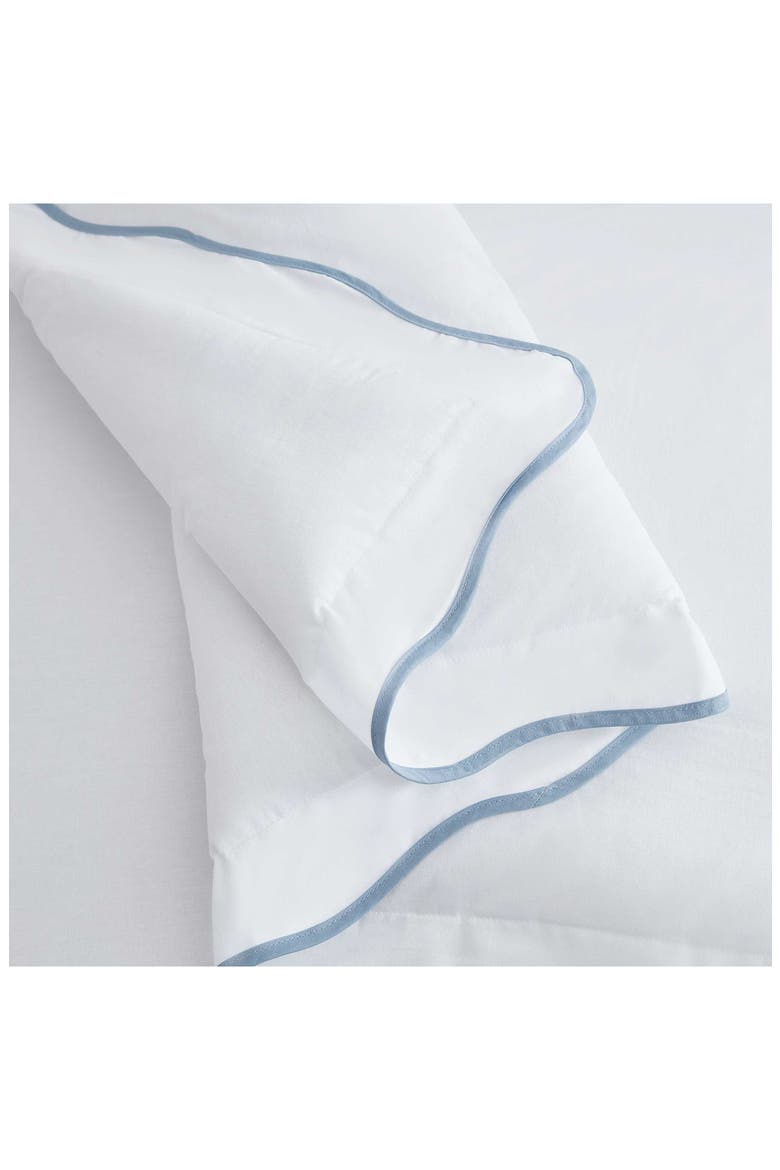 Simple Scallop Cotton Percale Comforter Set, Alternate, color, WHITE/ MOUNTAIN RANGE