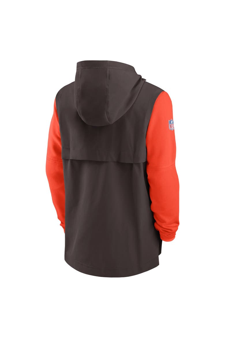 Men's Nike Brown/Orange Cleveland Browns Sideline Player Quarter-Zip Hoodie, Alternate, color, Brown