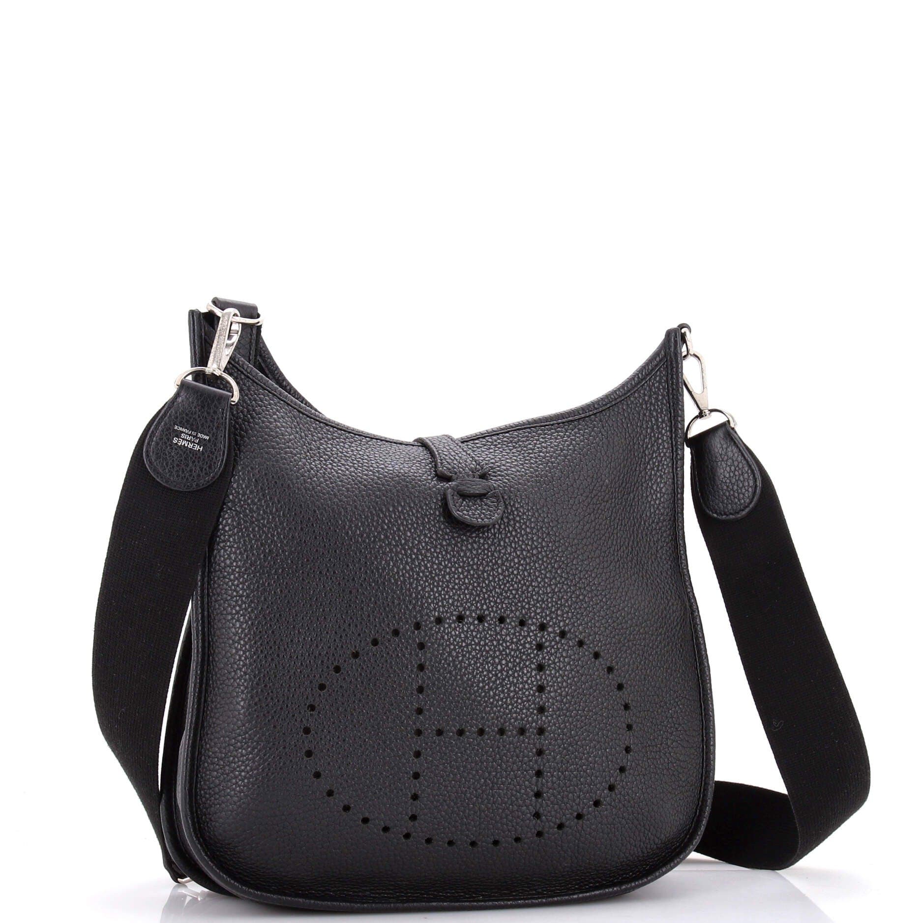 Pre-Owned Hermes Evelyne Bag Gen III Clemence PM, Alternate, color, Noir