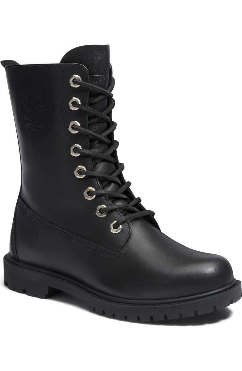 Timberland Premium 8-Inch Waterproof Leather Boot, Main, color, Black Full Grain