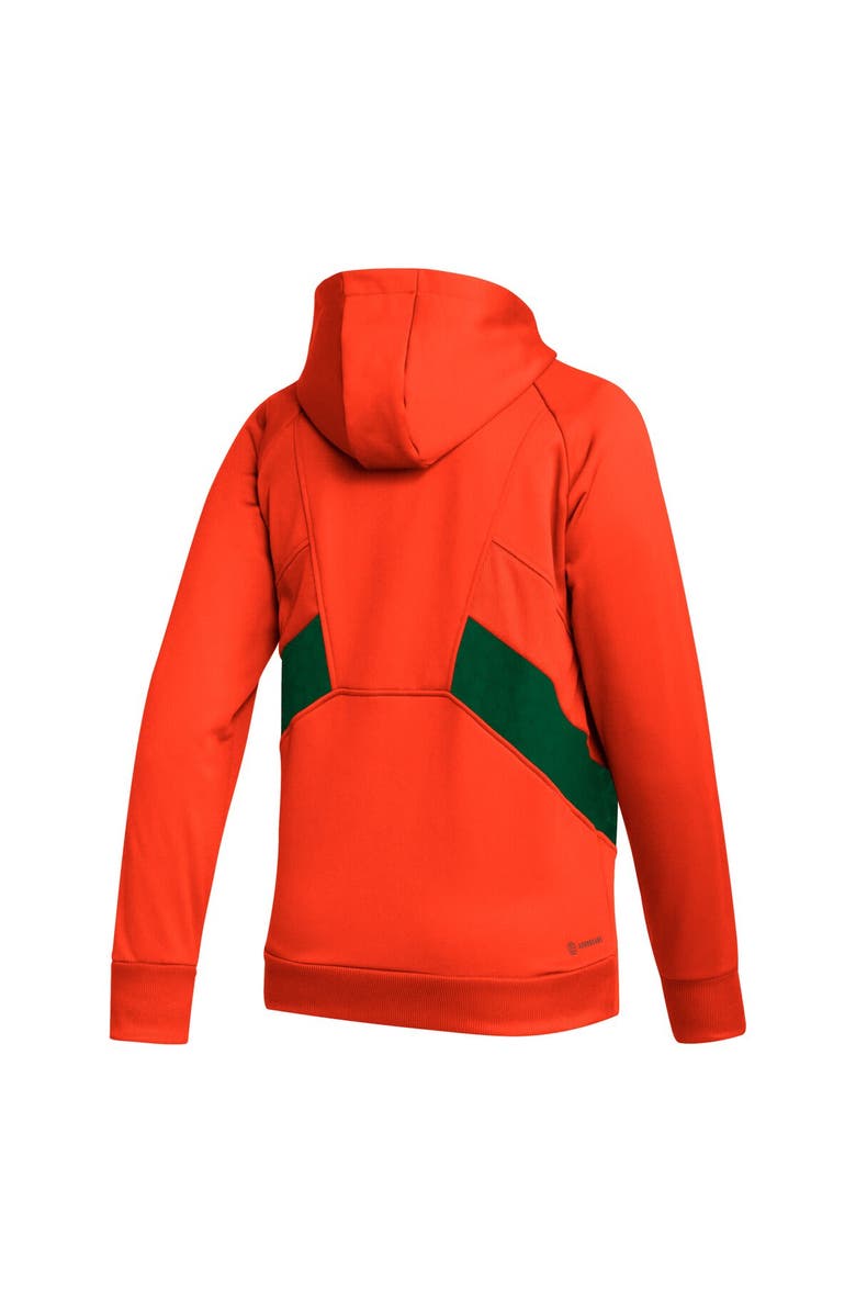 adidas Men's adidas  Orange Miami Hurricanes Travel AEROREADY Pullover Hoodie, Alternate, color, 