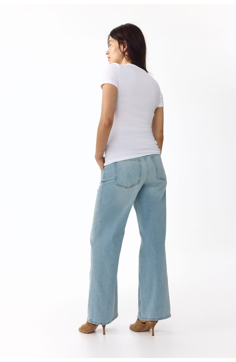 H&M Mama Wide Jeans, Alternate, color, Pale Denim Blue