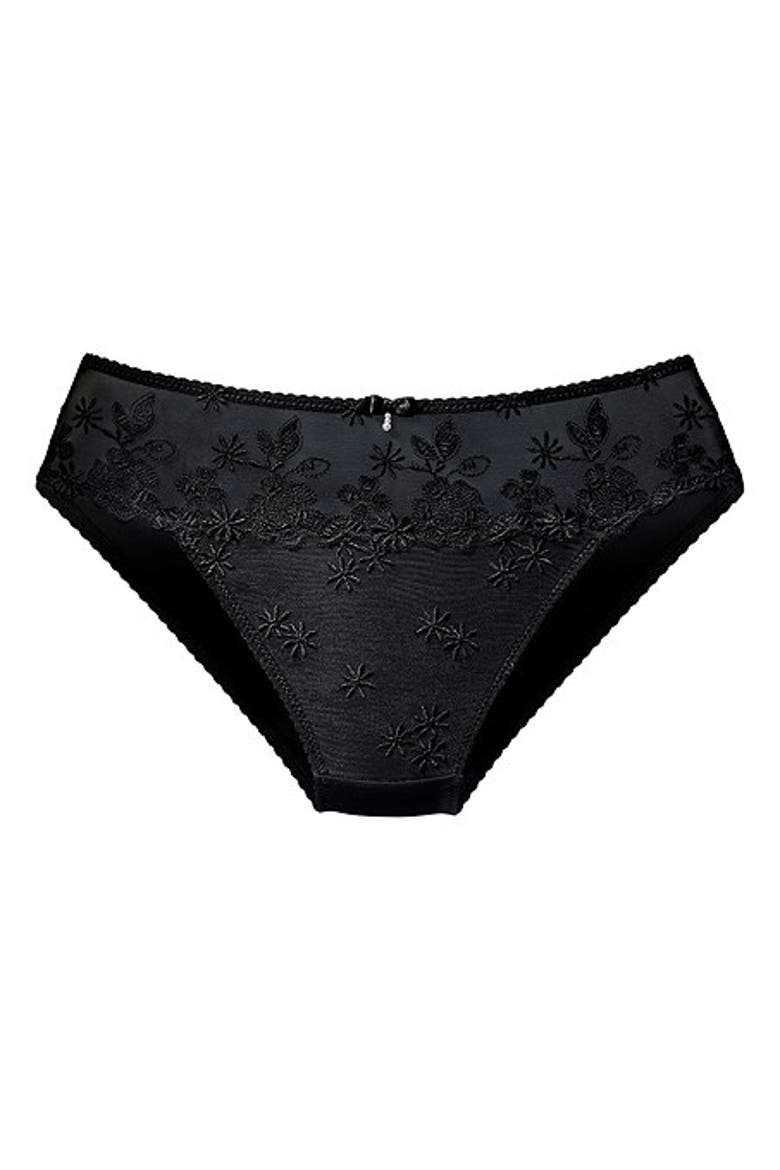 Women's Floral Lace Hipster Panty, Alternate, color, Black