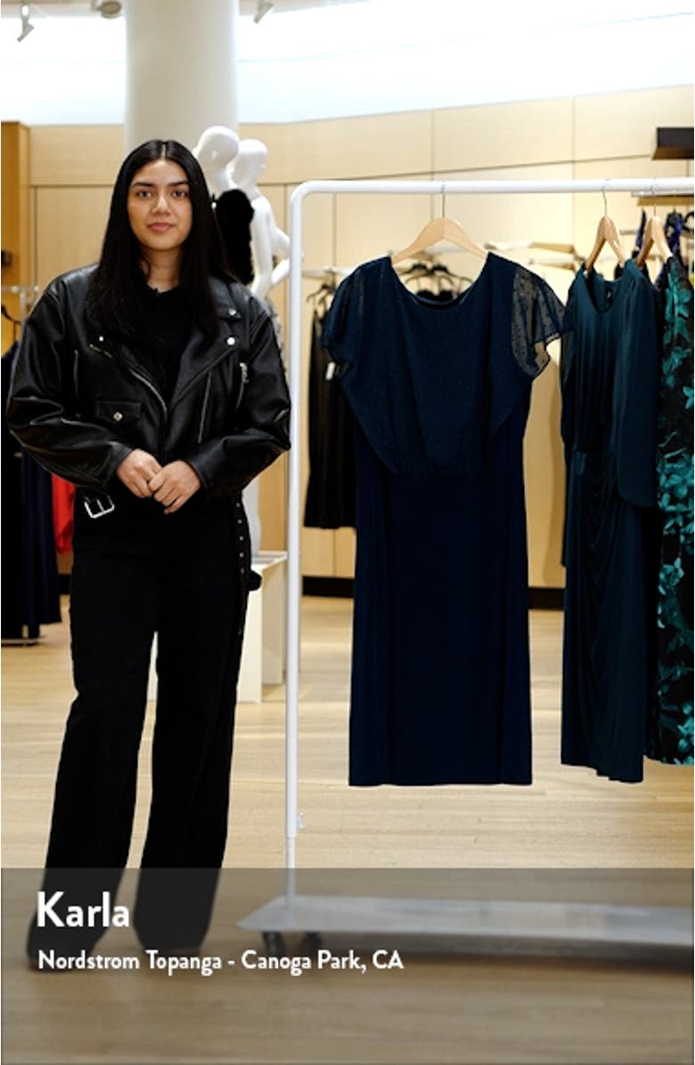 Swiss Dot Chiffon Sleeve Cocktail Dress, sales video thumbnail