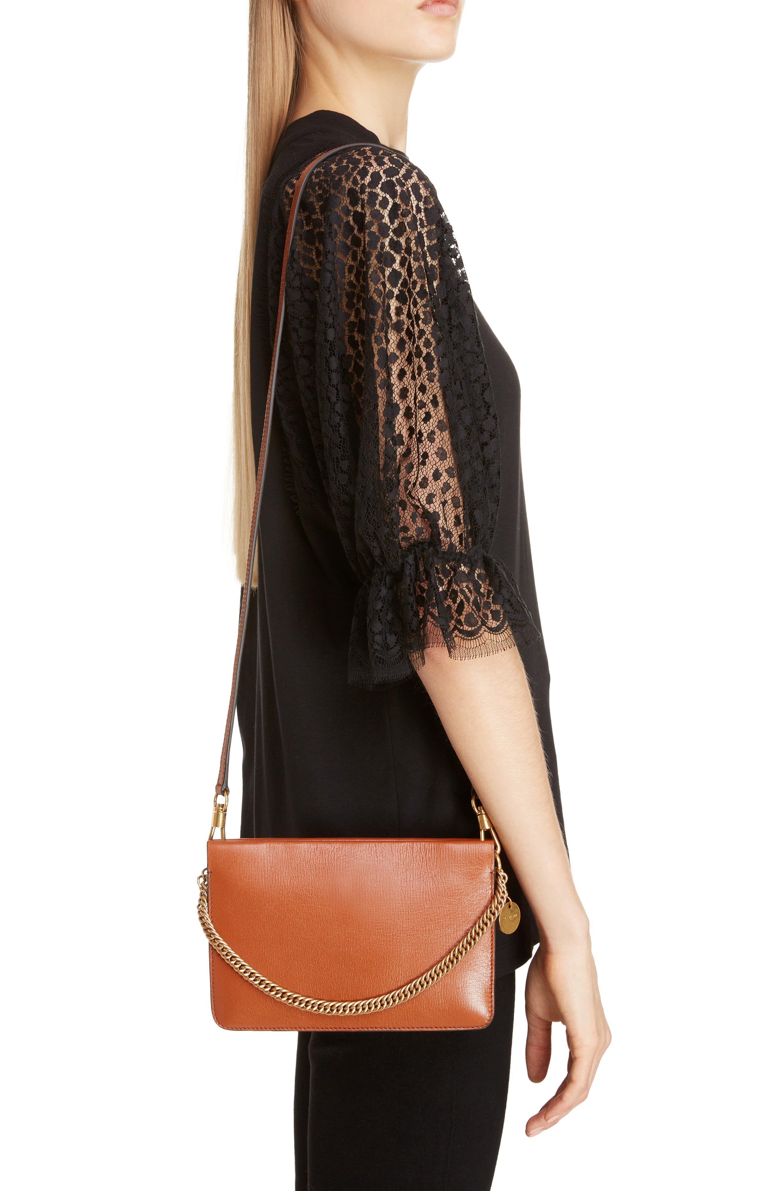 Cross 3 Leather Crossbody Bag, Alternate, color, CHESTNUT