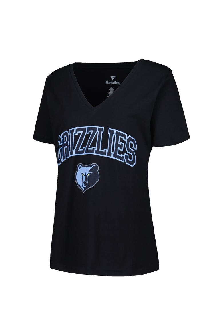 Women's Profile Black Memphis Grizzlies Plus Size Arch Over Logo V-Neck T-Shirt, Alternate, color, Black